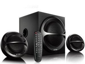 F&D A111X 2.1 Multimedia Speakers, 35W RMS (11Wx2+13W), 2x4'' Satellites + 4'' Subwoofer, BT 5.0/AUX/USB/FM/Remote Control/Wooden/Black
