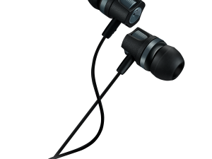CANYON Stereo earphones with microphone, 1.2M, dark gray