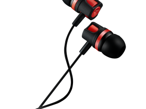 CANYON Stereo earphones with microphone, 1.2M, red