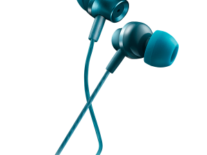 CANYON Stereo earphones with microphone, metallic shell, 1.2M, blue-green