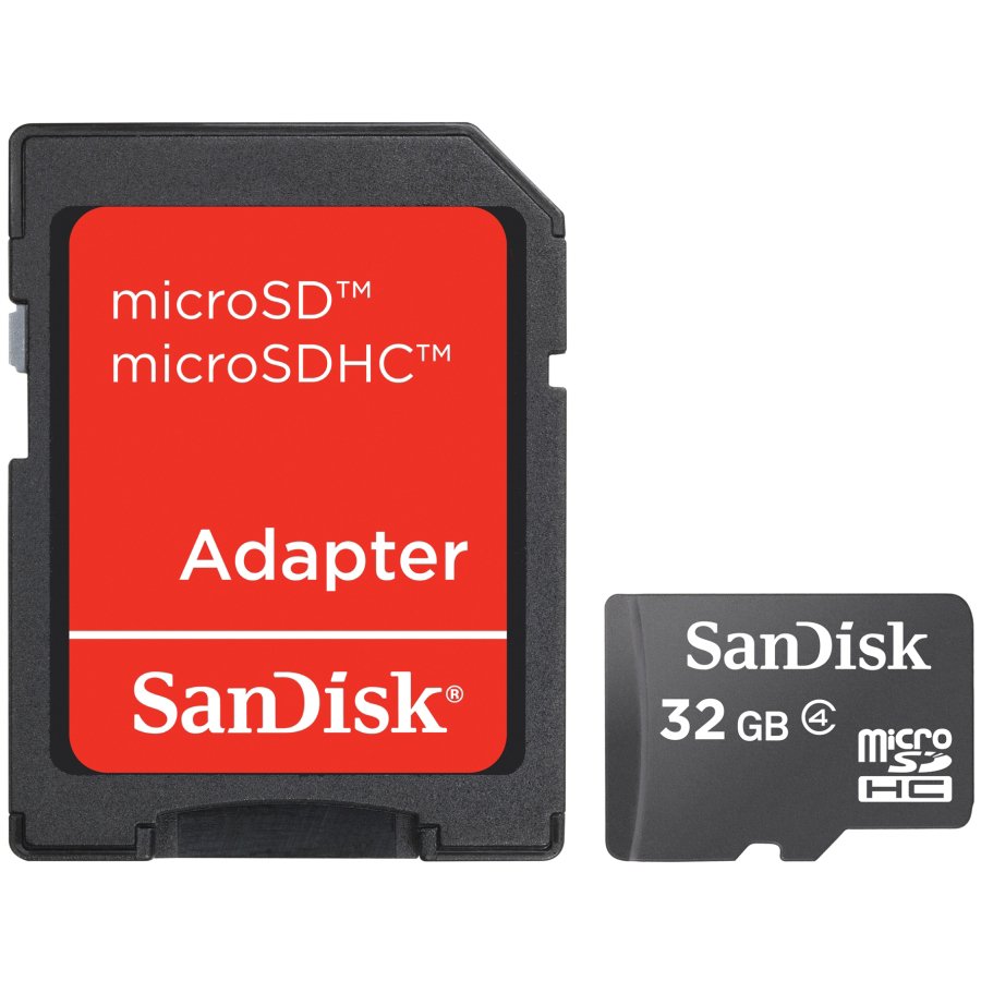 SANDISK 32GB microSDHC Class 4 Memory Card + SD Adaptor