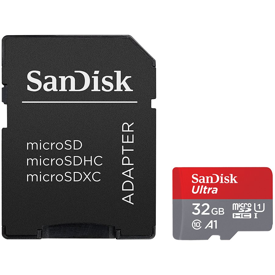 SANDISK Ultra Android microSDHC 32GB + SD Adapter + Memory Zone App 98MB/s A1 Class 10 UHS-I