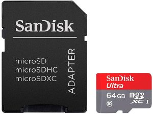 SANDISK High Endurance microSDXC 64GB + SD Adapter - for dash cams & home monitoring, up to 5,000 Hours, Full HD / 4K videos, up to 100/40 MB/s Read/Write speeds, C10, U3, V30