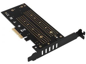 AXAGON PCEM2-D PCI-E 3.0 4x - DUAL M.2 SSD (NVMe + SATA), dual voltage, up to 110mm SSD
