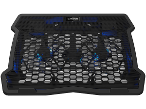CANYON NS03, Cooling stand dual-fan with 2x2.0 USB hub, support up to 10”-15.6” laptop, ABS plastic and iron, Fans dimension:125*125*15mm(2pcs), DC 5V, fan speed: 800-1000RPM, size:340*265*30mm, 435g