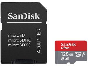 SANDISK Ultra microSDXC 128GB + SD Adapter 100MB/s Class 10 UHS-I