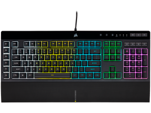 CORSAIR K55 RGB PRO Gaming Keyboard, Backlit Zoned RGB LED, Rubberdome