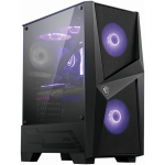 MSI MAG FORGE 100M, Mid-Tower, ATX/Micro-ATX/Mini-ITX, 2x USB 3.2 Gen 1 Type-A, 1x Audio/1x Mic, RGB Hub, RGB Button, 3x 120mm Fans (2x RGB), Mesh Front Panel, Tempered Glass