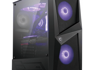 MSI MAG FORGE 100M, Mid-Tower, ATX/Micro-ATX/Mini-ITX, 2x USB 3.2 Gen 1 Type-A, 1x Audio/1x Mic, RGB Hub, RGB Button, 3x 120mm Fans (2x RGB), Mesh Front Panel, Tempered Glass