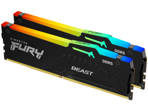 Kingston DRAM 32GB 5200MT/s DDR5 CL40 DIMM (Kit of 2) FURY Beast RGB XMP