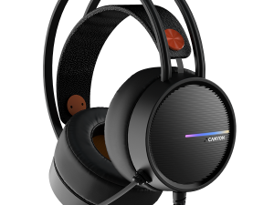 CANYON INTERCEPTOR GH-8A, Gaming headset 3.5mm jack plus USB connector for LED backlight, adjustable microphone and volume control, with 2in1 3.5mm adapter, cable 2M, Black and Orange, 0.36kg