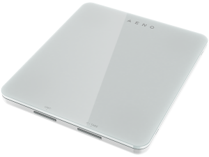 AENO Kitchen Scale KS1S Smart, Max load - 8 kg, Bluetooth, 10,000+ products & meals, 25 indicators analysis, Coffee mode, 6 unit conversion: kg, g, lb, fl, oz, ml, Material - glass