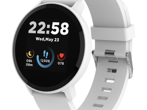 CANYON Lollypop SW-63, Smart watch, 1.3inches IPS full touch screen, Round watch, IP68 waterproof, multi-sport mode, BT5.0, compatibility with iOS and android, Silver white, Host: 25.2*42.5*10.7mm, Strap: 20*250mm, 45g