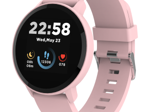 CANYON Lollypop SW-63, Smart watch, 1.3inches IPS full touch screen, Round watch, IP68 waterproof, multi-sport mode, BT5.0, compatibility with iOS and android, Pink, Host: 25.2*42.5*10.7mm, Strap: 20*250mm, 45g