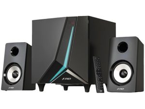 F&D F670X 2.1 Multimedia Speakers, 70W RMS, Full range speaker: 2x3.5"+ 6.5" Subwoofer, BT 5.3/AUX/USB/Coaxial/LED Display/RGB multi-color lighting mode/ Remote Control/ Black
