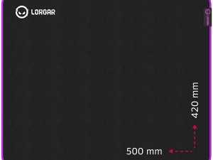 Lorgar Main 315, Gaming mouse pad, High-speed surface, Purple anti-slip rubber base, size: 500mm x 420mm x 3mm, weight 0.39kg