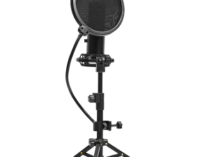 LORGAR Voicer 721, Gaming Microphone, Black, USB condenser microphone with tripod stand, pop filter, including 1 microphone, 1 Height metal tripod, 1 plastic shock mount, 1 windscreen cap, 1,2m metel type-C USB cable, 1 pop filter, 154.6x56.1mm