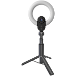 LORGAR Circulus 910, Streaming web camera, 5MP 2592X1944 max resolution, up to 60fps, 1/2.8", Sony STARVIS CMOS image sensor, full glass lens, 5.5'' built-in ring light (1700-14 000K), foldable tripod, auto focus, dual microphones with AI noise reduction, USB Type C, size: 470*133*115mm, 0.525kg, black+white