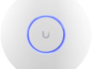 UBIQUITI U6+, WiFi 6, 4 spatial streams, 140 m² (1,500 ft²) coverage, 300+ connected devices, Powered using PoE, GbE uplink.