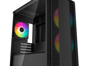 DeepCool CC360 ARGB, Mid Tower, Mini-ITX/Micro-ATX, 1xUSB3.0, 1xUSB2.0, 1xAudio, 3x120mm Pre-Installed ARGB Fans, Tempered Glass, Mesh Panel, Black, R-CC360-BKAPM3-G-1