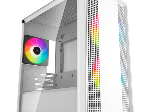 DeepCool CC360 ARGB WH, Mid Tower, Mini-ITX/Micro-ATX, 1xUSB3.0, 1xUSB2.0, 1xAudio, 3x120mm Pre-Installed ARGB Fans, Tempered Glass, Mesh Panel, White, R-CC360-WHAPM3-G-1