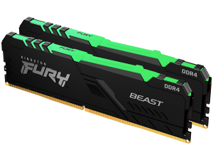 Kingston 64GB 3200MT/s DDR4 CL16 DIMM (Kit of 2) FURY Beast RGB