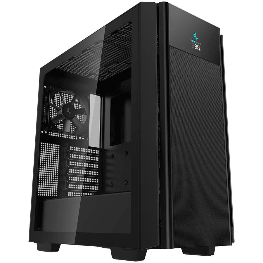 DeepCool CH510 Mesh Digital Mid Tower Case, Mini-ITX / Micro-ATX / ATX / E-ATX, 2xUSB2.0, 1xUSB3.0, 1xAudio, 1xMic, ABS+SPCC+Tempered Glass, 1×120mm preinstalled fan, Mesh Pane R-CH510-BKNSE1-G-1