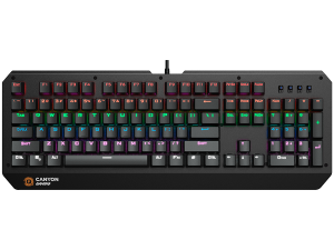 CANYON Hazard GK-6, Wired multimedia gaming keyboard with lighting effect, 108pcs rainbow LED, Numbers 104keys, EN double injection layout, cable length 1.8M, 450.5*163.7*42mm, 0.90kg, color black