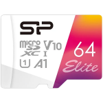 SILICON POWER Elite Colorful  64GB microSD,  V10, U1, A1  Read speeds up to 100 MB/s  with adapter