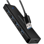 AXAGON HUE-C1A 4x USB3.2 Gen 1 Travel hub, USB-C power IN, w. 20cm Type-A cable