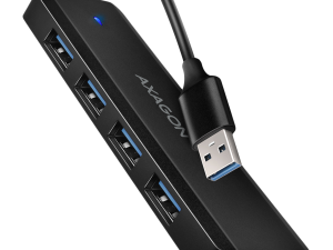 AXAGON HUE-C1A 4x USB3.2 Gen 1 Travel hub, USB-C power IN, w. 20cm Type-A cable