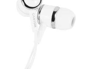 CANYON Stereo earphones with microphone, White