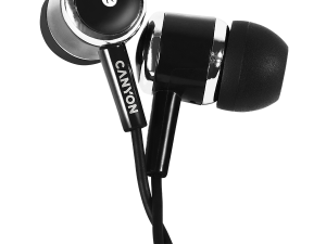 CANYON Stereo earphones with microphone, Black