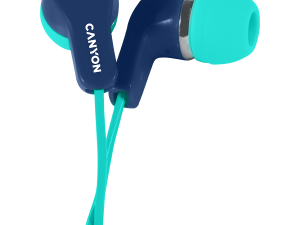 CANYON Stereo Earphones with inline microphone, Green+Blue