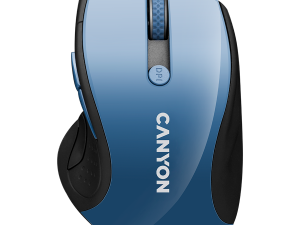 CANYON 2.4Ghz wireless mouse, optical tracking - blue LED, 6 buttons, DPI 1000/1200/1600, Blue Gray pearl glossy