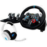 LOGITECH G29 Driving Force Racing Wheel for PS + Astro A10 - WHITE