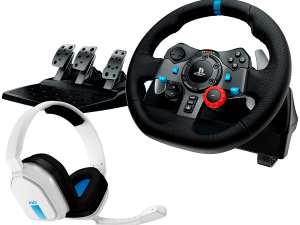LOGITECH G29 Driving Force Racing Wheel for PS + Astro A10 - WHITE