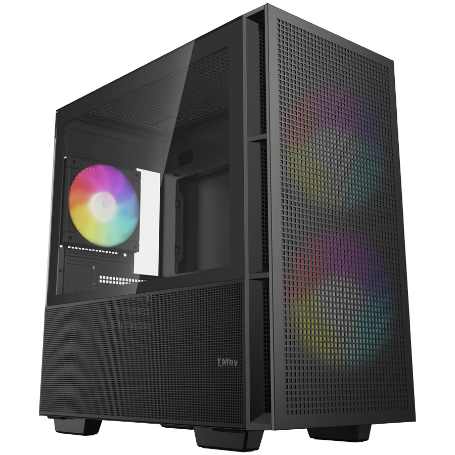 DeepCool CH360 DIGITAL, Mini Tower, Mini-ITX/Micro-ATX, 1x USB3.0, 1x Audio, 1x Type-C, Pre-Installed 2x140mm ARGB Fans + 1x120 ARGB Fan, Tempered Glass, Mesh Panel, GPU Support Arm, R-CH360-BKAPE3D-G-1