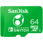 SANDISK Nintendo MicroSDXC UHS-I card for Nintendo Switch, Yoshi Edition- 64GB, Up to 100MB/s read up to 90MB/s write