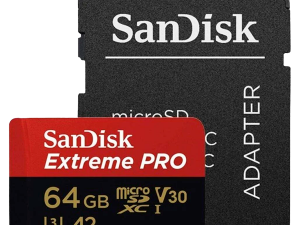 SANDISK Extreme PRO microSDXC 64GB + SD Adapter + 2 years RescuePRO Deluxe up to 200MB/s & 90MB/s Read/Write speeds A2 C10 V30 UHS-I U3