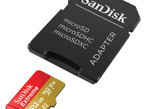 SANDISK Extreme microSDXC 512GB + SD Adapter + 1 year RescuePRO Deluxe up to 190MB/s & 130MB/s Read/Write speeds A2 C10 V30 UHS-I U3