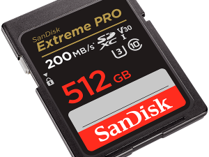 SANDISK Extreme PRO 512GB SDXC Memory Card + 2 years RescuePRO Deluxe up to 200MB/s & 140MB/s Read/Write speeds, UHS-I, Class 10, U3, V30