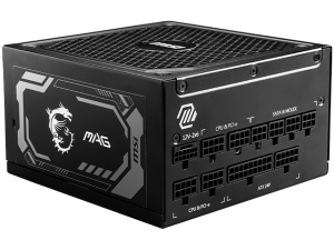 MSI MAG A1250GL PCIE5 Power Supply 1250W, 80 PLUS Gold, 135 mm Fan Size, Protections: OCP/OVP/OPP/OTP/SCP/UVP, Active PFC Design, Flat Cable Equipment, Dimensions: 150mmx150mmx86mm, 5Y Warranty