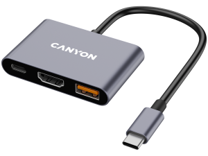 CANYON hub DS-4 3in1 USB-C Grey