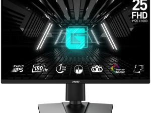 MSI G255PF E2 Gaming Monitor, 24.5"" 180Hz, FHD (1920x1080) 16:9, Rapid IPS Anti-glare, 1ms, 300nits, 1000:1, 178°/178°, AMD FreeSync, Adjustable Stand, 1x DP, 2x HDMI, 3Y Warranty