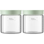 BUYDEEM Glass storage box 700ml x2, model CS1014, color Cozy Greenish