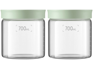 BUYDEEM Glass storage box 700ml x2, model CS1014, color Cozy Greenish