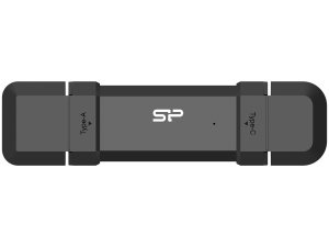 Silicon Power 1TB DS72 Dual USB-C/USB 3.2 Gen 2, Portable External SSD, Steam Deck and iPhone 15 Pro, R/W: up to 1050MB/s; 850MB/s, Black