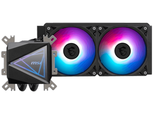 MSI MAG CORELIQUID I240 2x 120mm ARGB Fans, Aluminium Radiator, Loop Dynamic Bearing, Intel LGA 1150/1151/1155/1156/1200/1700/1851, AMD AM5/AM4, 3Y Warranty