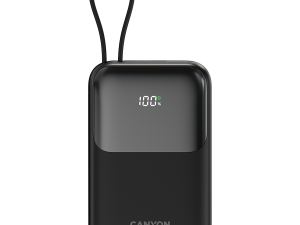 CANYON power bank OnPower 101 built-in cable 10000 mAh PD22.5W Black